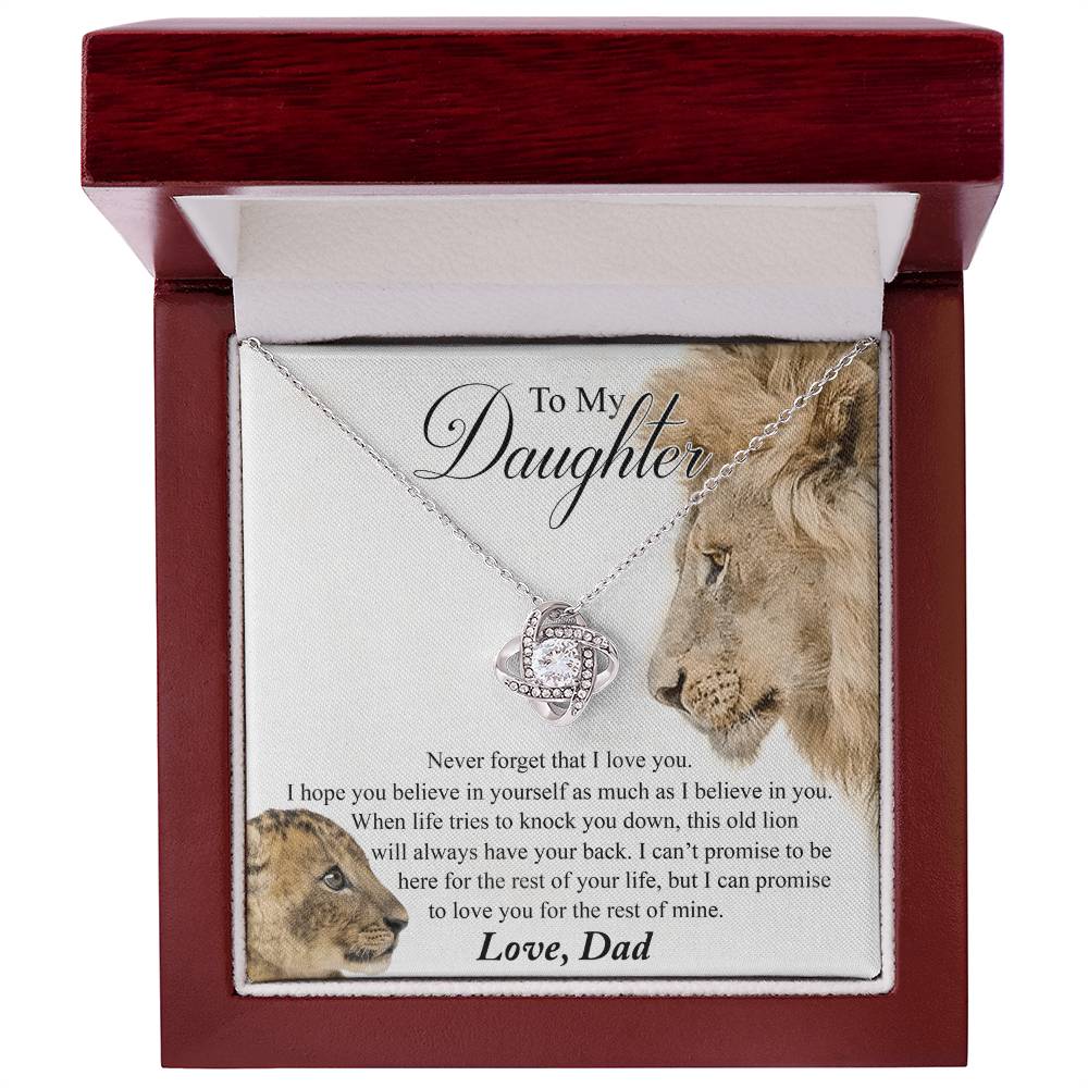 To My Daughter Gift Necklace This Old Lion Will Always Have Your Back Necklace Daughter Necklace From Dad - Daughter gifts from dad Includes Gift Box Jewelry Gift For Girls, Little Girl Necklace