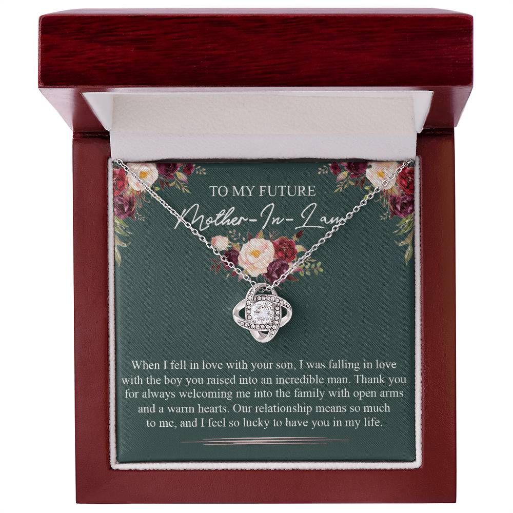 Future Mother In Law Necklace, To My Future Mother In Law Necklace From Son Mother In Law Love Knot Necklace Gift For Mother In Law From Son In Law Mother's Day Necklace Gift From Son In Law Jewelry