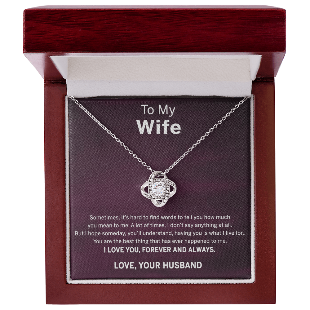 Forever And Always Necklace, To My Wife Necklace From Husband, Wife Love Knot Necklace, Jewelry Gift For Women, Badass Wife Gift Necklace, Future Wife Gift Necklace Soulmate Gift Love Knot Pendant