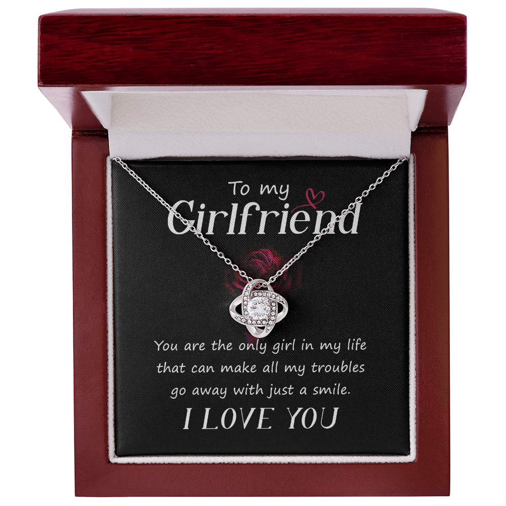 I Love You Necklace Gift For Her, To My Girlfriend Necklace From Boyfriend Xmas