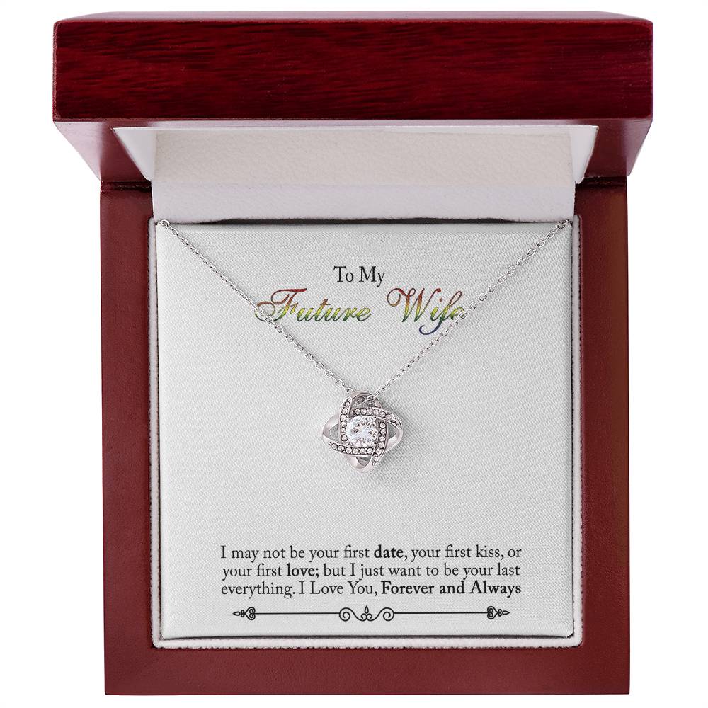 To My Future Wife Necklace Love Knot Necklace For Wife, Girlfriend With Box And Message Card, Soulmate Gifts, Necklace For Her From Boyfriend, Jewelry Gift For Bride Fiance, One Year Anniversary