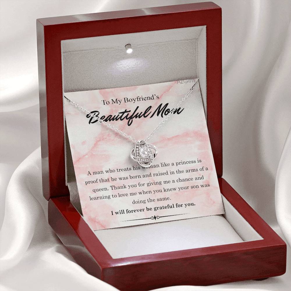 To My Boyfriends Beautiful Mom Necklace From Girlfriend, Gift Necklace For Boyfriend's Mom Jewelry For Mom On Mothers Day For Boyfriend Mom, Boyfriend's Mom Christmas Necklace Gift for Bf Mom