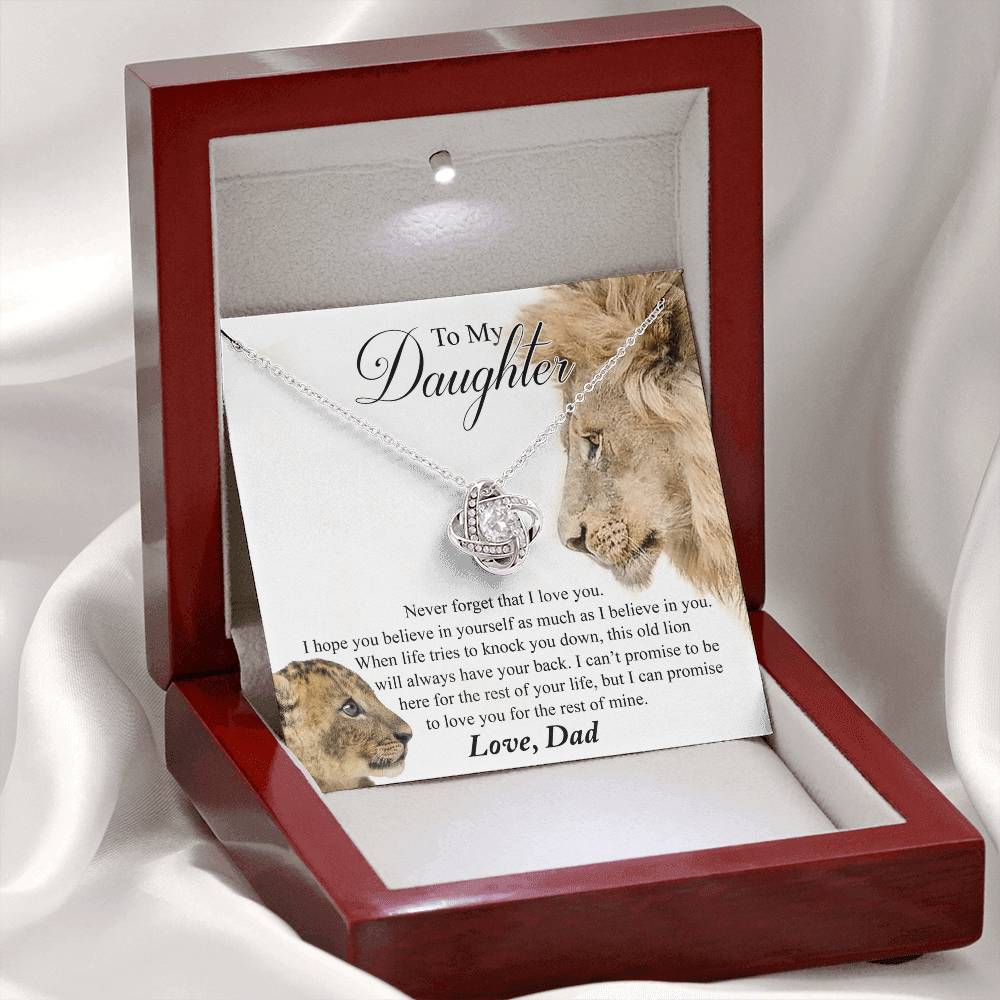 to My Daughter Gift Necklace This Old Lion Will Always Have Your Back Necklace Daughter Necklace From Dad - Daughter gifts from dad Includes Gift Box Jewelry Gift For Girls, Little Girl Necklace