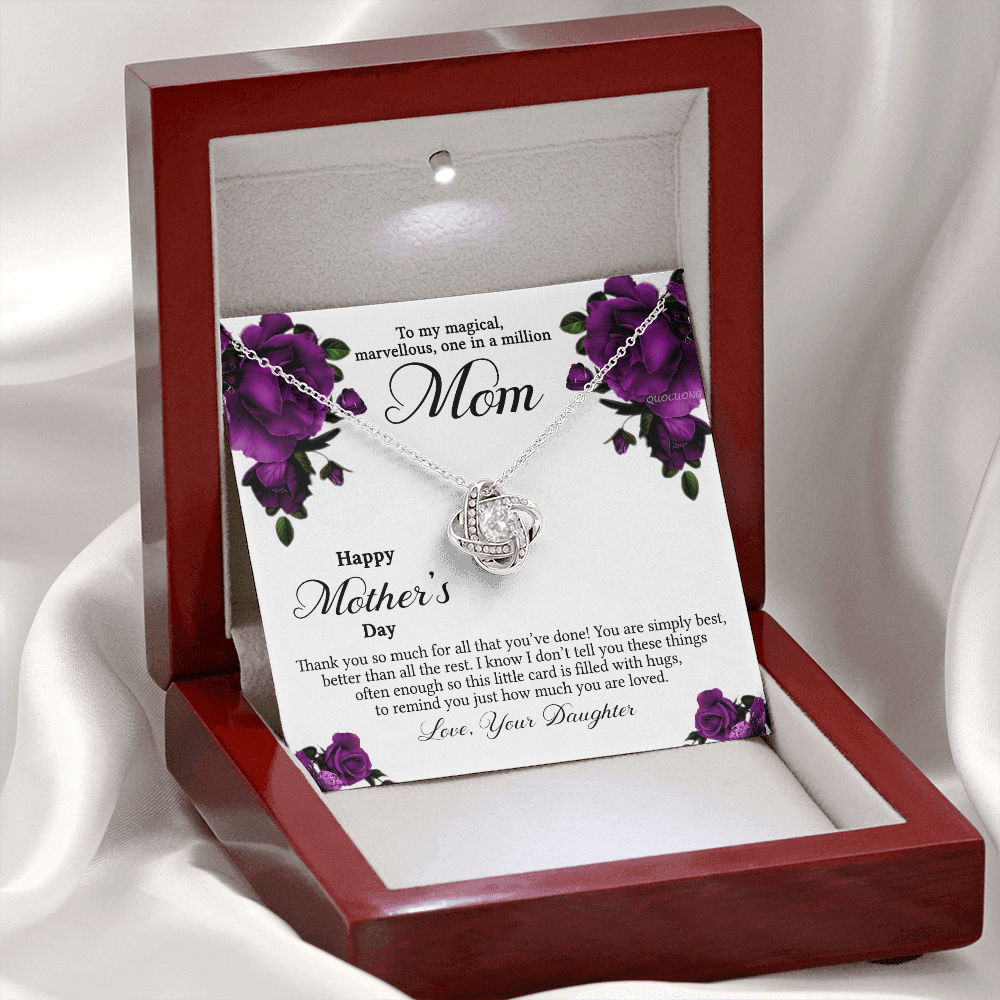 To My Mom Necklace From Daughter, Happy Mother's Day Necklace Gift For Women, Jewelry For Mom, Thank You Necklace Gift For Mom On Mothers Day, Anniversary, Birthday Mother And Daughter Gift Necklace