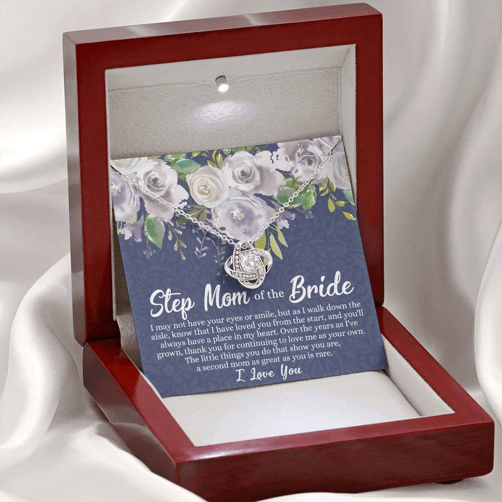 Mom Of The Bride Gift Necklace, To My Step Mom Love Knot Necklace From Daughter, Step Mom Gift Necklace - Second Mom Gift Necklace, Jewelry Gift For Women, Daughter To Step Mom Of The Bride Necklace