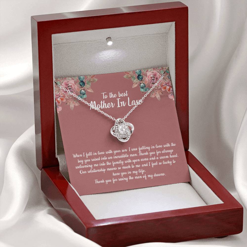 To My Mother In Law Necklace From Daughter In Law, Happy Mothers Day Necklace, To The Best Mother In Law Love Knot Necklace From Daughter In law Jewelry Gift Mothers Day, Necklace Gift For Mom