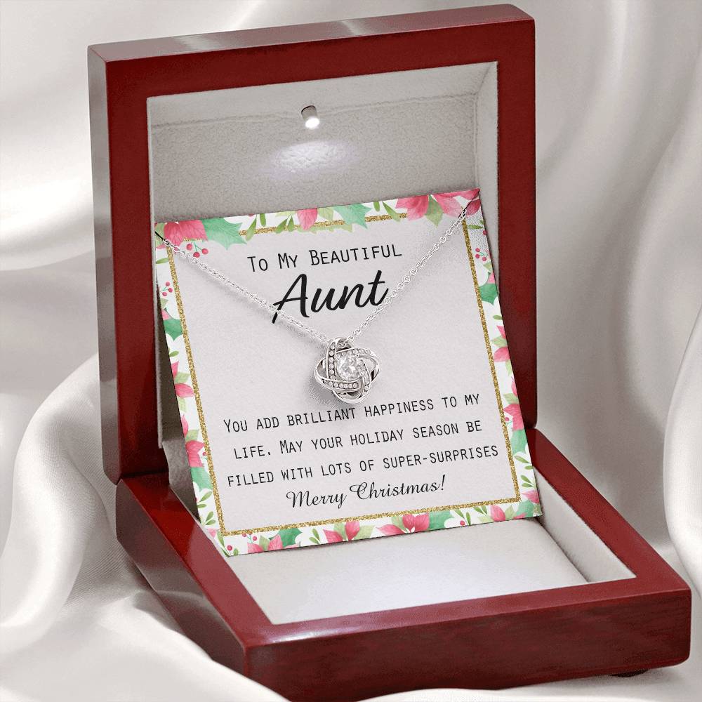 To My Beautiful Aunt Christmas Gift Forever Love Necklace Auntie Jewelry Gift For Girls And Box from Niece or Nephew Merry Christmas Gift for Aunt Jewelry For Girls