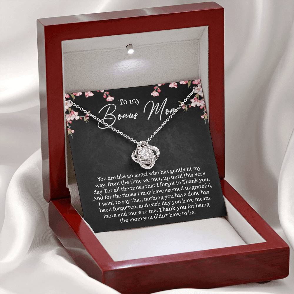 To My Bonus Mom Necklace From Bonus Daughter, Gifts For My Bonus Mom, Thank You For Being Necklace For Mom, Bonus Mother Gift Necklace On Mother's Day, Jewelry For Women, Bonus Mom Gift Necklace