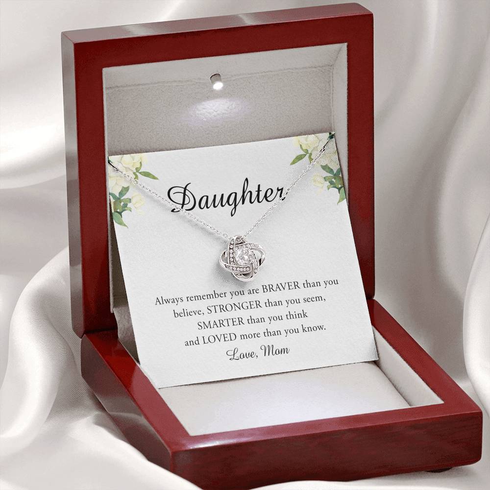 To My Daughter Necklace from Mom, Mother To Daughter Necklace Pendant Personalized Gift Necklace For Daughter On Birthday Gift Anniversary, Graduation Necklace Daughter Jewelry for Girls