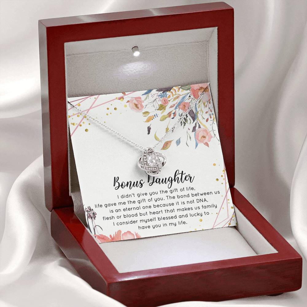 To My Bonus Daughter Necklace From Bonus Mom Jewelry Bonus Daughter Gift From Bonus Mom,Birthday Gift, I Love You Necklace Daughter Gifts Pendant Includes Gift Box Jewelry Gift For Girls