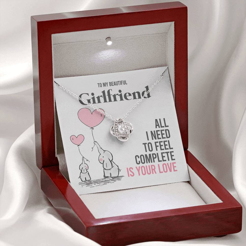 To My Girlfriend Gift Necklace Romantic Girlfriend Birthday Gifts for Girlfriend From Boyfriend, Husband, Girlfriend Gift Necklace - Jewelry Gift For Girls, Love Knot Pendant Gift For Girlfriend