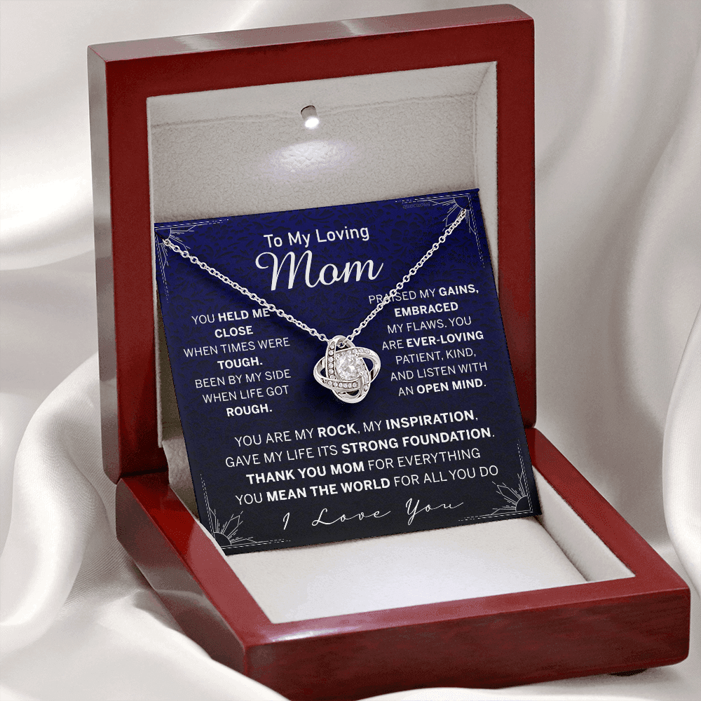 To My Loving Mom Necklace, Mom Love Knot Necklace From Daughter And Mother Necklace, You Held Me Close Necklace Gift For Mom, Loving Mom Gift Necklace, I Love You Necklace Gift For Mom, Jewelry Gift