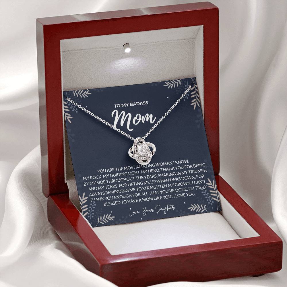 To my Badass Mom Necklace from Daughter Gift for Mother's Birthday Xmas Present