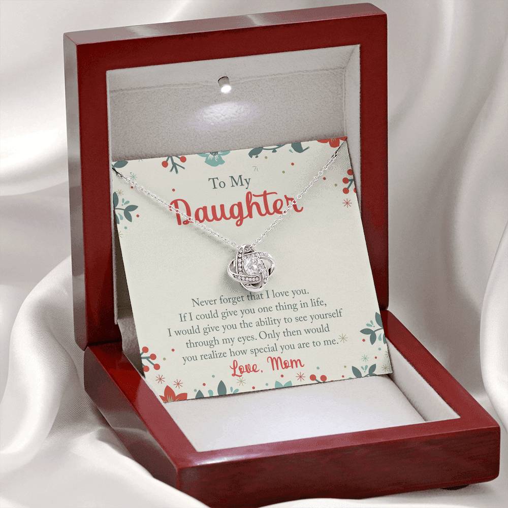 To My Daughter Necklace From Mom, Mother And Daughter Gifts Necklace For Daughters On Graduation Gift Christmas Birthday,  Jewelry Gift for Girls, Necklace For Little Girl, Bonus Daughter Necklace