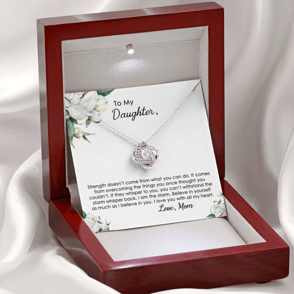 To My Daughter Love Knot Necklace From Mom, Mother And Daughter Pendant Gifts Necklace, To Daughter Pendant Gift From Mom, Little Girl Necklace I Love You With All My Heart Jewelry Gift For Girls