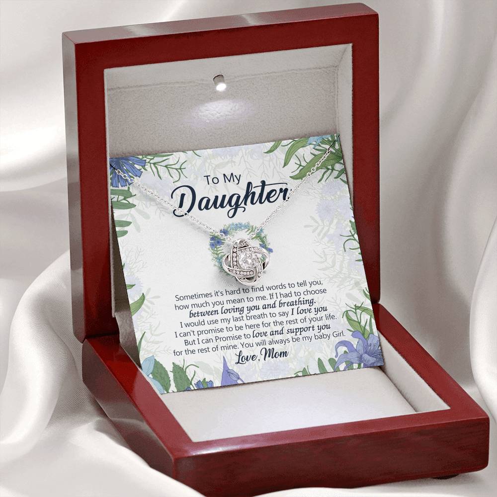 To My Beautiful Daughter Necklace Love Mom Mother And Daughter Necklace Pendant Gift, Mom To Daughter Necklace Gift On Birthday Gift Graduation for Her, Daughter Love You And Support Necklace