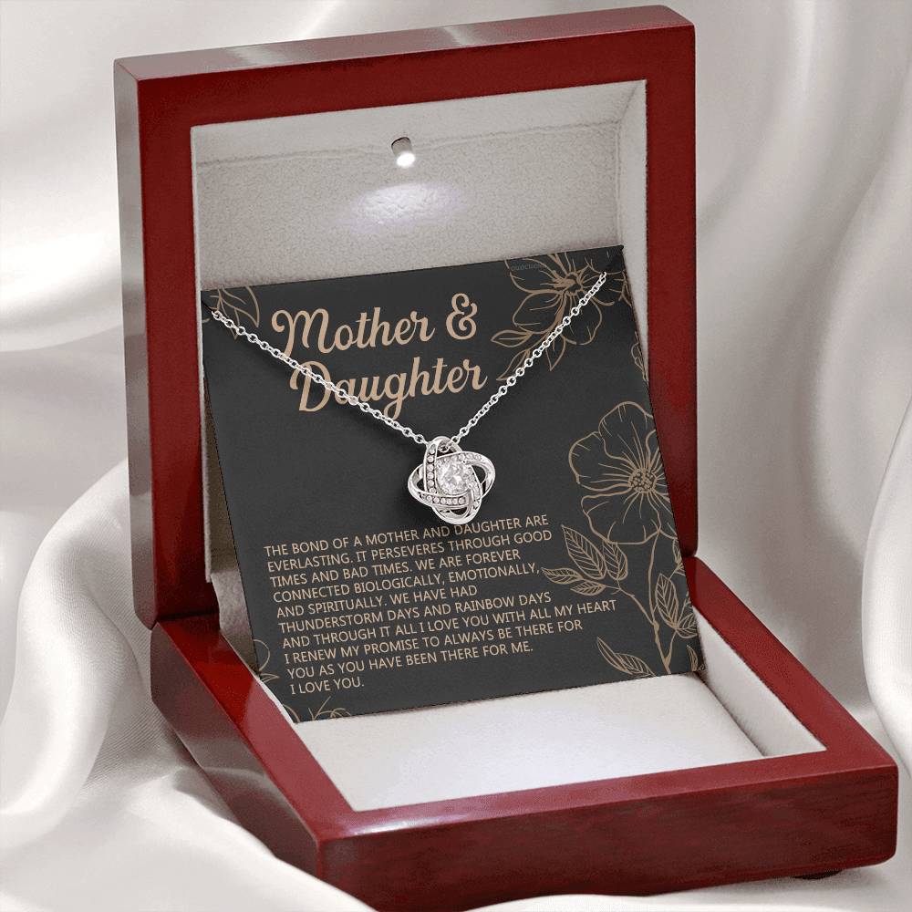 Mother And Daughter Necklace, To My Mother Love Kot Necklace From Daughter, Mothers day Necklace, Mother Daughter Gift Necklace, Jewelry Gift For Women, Mom, Daughter To Mother Love Knot Pendant