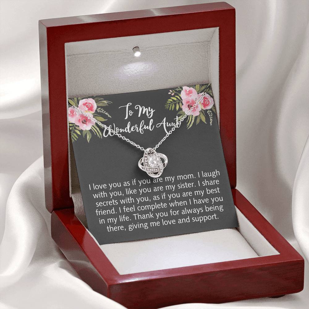 To My Wonderful Aunt Love Knot Necklace Gift From Niece Aunt Gifts Necklace for Auntie Gifts Jewelry for Aunt Birthday Gifts Best Aunt Ever Aunt Necklace from Niece Aunt and Niece Necklace