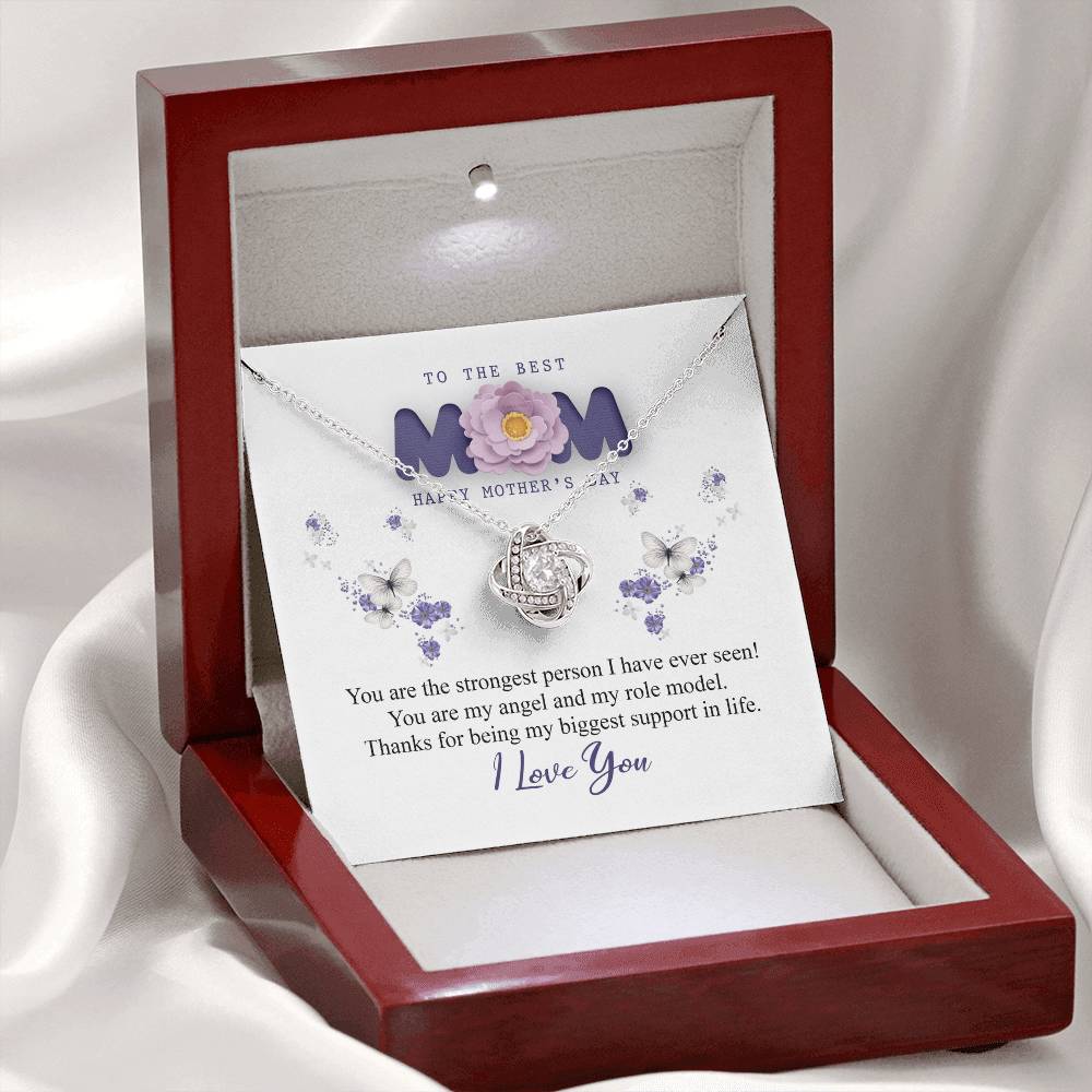 To The Best Mom Necklace From Daughter, Happy Mothers Day Necklace Gift For Mom, Mother And Daughter Love Knot Necklace Gift On Mother's Day Anniversary, Birthday Gift Christmas, Jewelry For Women