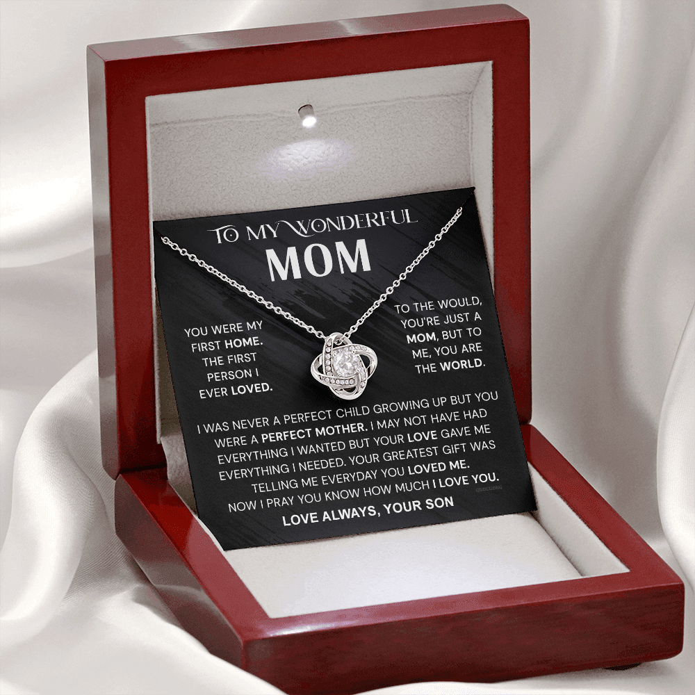 To My Mom Necklace From Son, Mother And Son Necklace Gift For Mom, Jewelry For Women, Wonderful Mom Gift Necklace, Gifts for Women, Birthday Mother's Day Wedding Valentine Christmas Jewelry Gifts