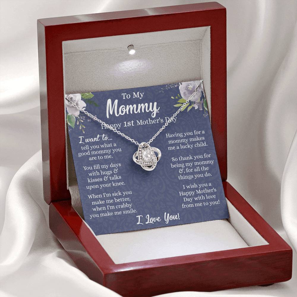 1st Mother's Day Necklace Gift, To My Mommy Love Knot Necklace From Daughter, Necklace Gift For Mom, Happy Mother's Day Necklace, Birthday Necklace For Mom Anniversary Jewlry Gift For Women