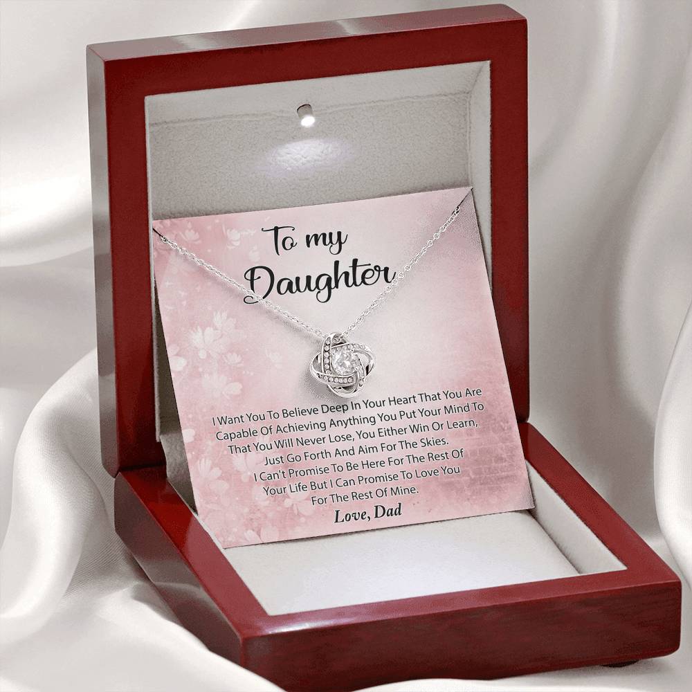 To My Daughter Necklace Gift From Dad, Deep In Your Heart Necklace For Daughter Present Gift On Graduation Birthday Christmas Father And Daughter Jewelry Gift for Girls, Her, Step Daughter Necklace