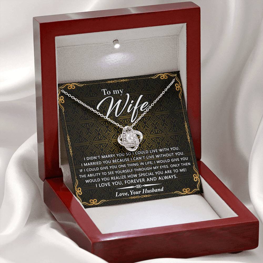 Wife Gift Necklace From Husband, Marry You Necklace, To My Wife Necklace, Wife Love Knot Necklace From Husband, Jewelry Gift For Women Badass Wife Gift Necklace Soulmate Necklace Gift From Men