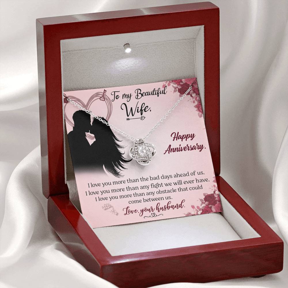 To My Beautiful Wife Necklace From Husband Valentines Day Necklace Gift For Wife Soulmate Gift Necklace Personalized Gift Jewelry For Women, Romantic Gift Necklace, Happy Anniversary Necklace
