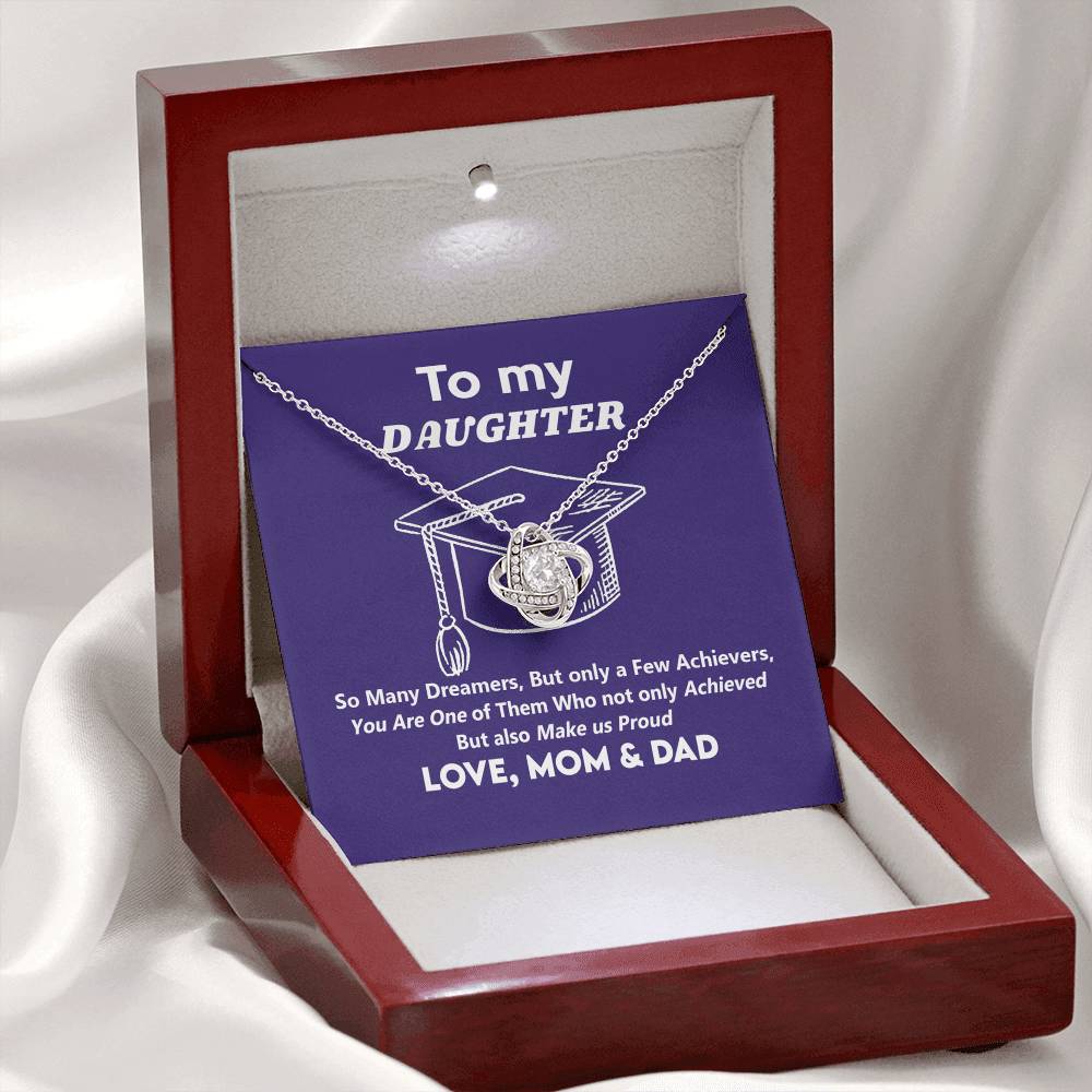 Graduation Gifts Necklace For Daughter, Her - Graduation Gift Necklace From Mom And Dad Jewelry Card For Daughter To My Daughter Necklace From Mom And Dad To Daughter with Message Card and Gift Box