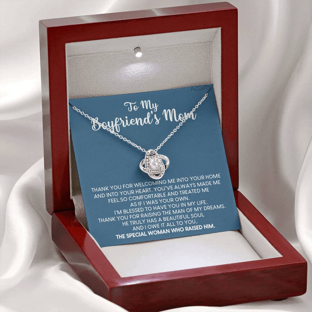 To My Boyfriend's Mom Necklace From Him, Daughter Gift For Mom, Gift Necklace for My Boyfriend's Mom Christmas, Necklace Gift For Bf Mom, Mothers Day Necklace For Boyfriends Mom From Girlfriend Mom