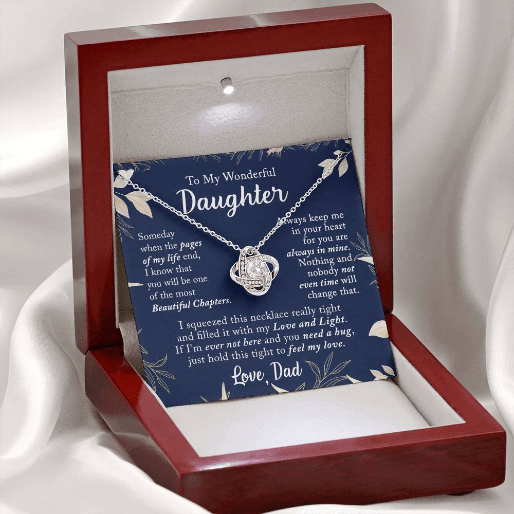 To My Daughter Necklace for Daughter Gift From Dad Father To Daughter Gift for Daughter Jewelry Meaningful Card Personalized Necklace For Daughter Jewelry Gift For Girls, Little Girl, Her