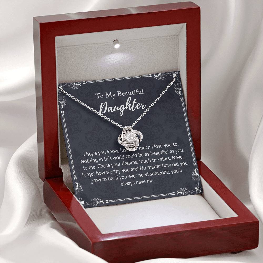 To My Beautiful Daughter Gift Necklaces Pendants, Father and Daughter Necklace Gift Luxury Necklace On Birthday, Anniversary Graduation Includes Gift Box Jewelry Gift For Girls Little Girl Necklace