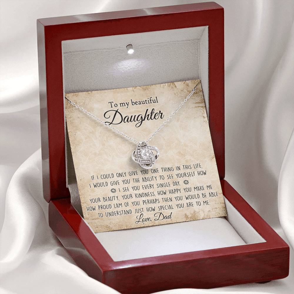 To My Daughter Gift Necklace From Dad, Pendant Gift for Daughter from Dad Father to Daughter Necklace for Daughter,  To My Beautiful Daughter Necklace Gift On Birthday Gift Graduation Christmas