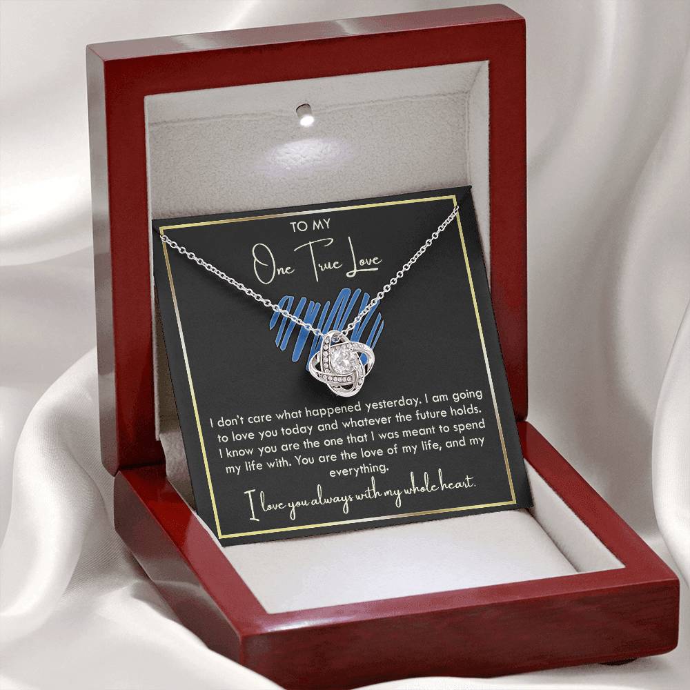 To My Girlfriend Necklace From Boyfriend, Husband, To My One True Love Knot Necklace With Message Card, Gift Necklace For Soulmate, Wife On Valentine s Day Gift For Wife, Soulmate Birthday Gift