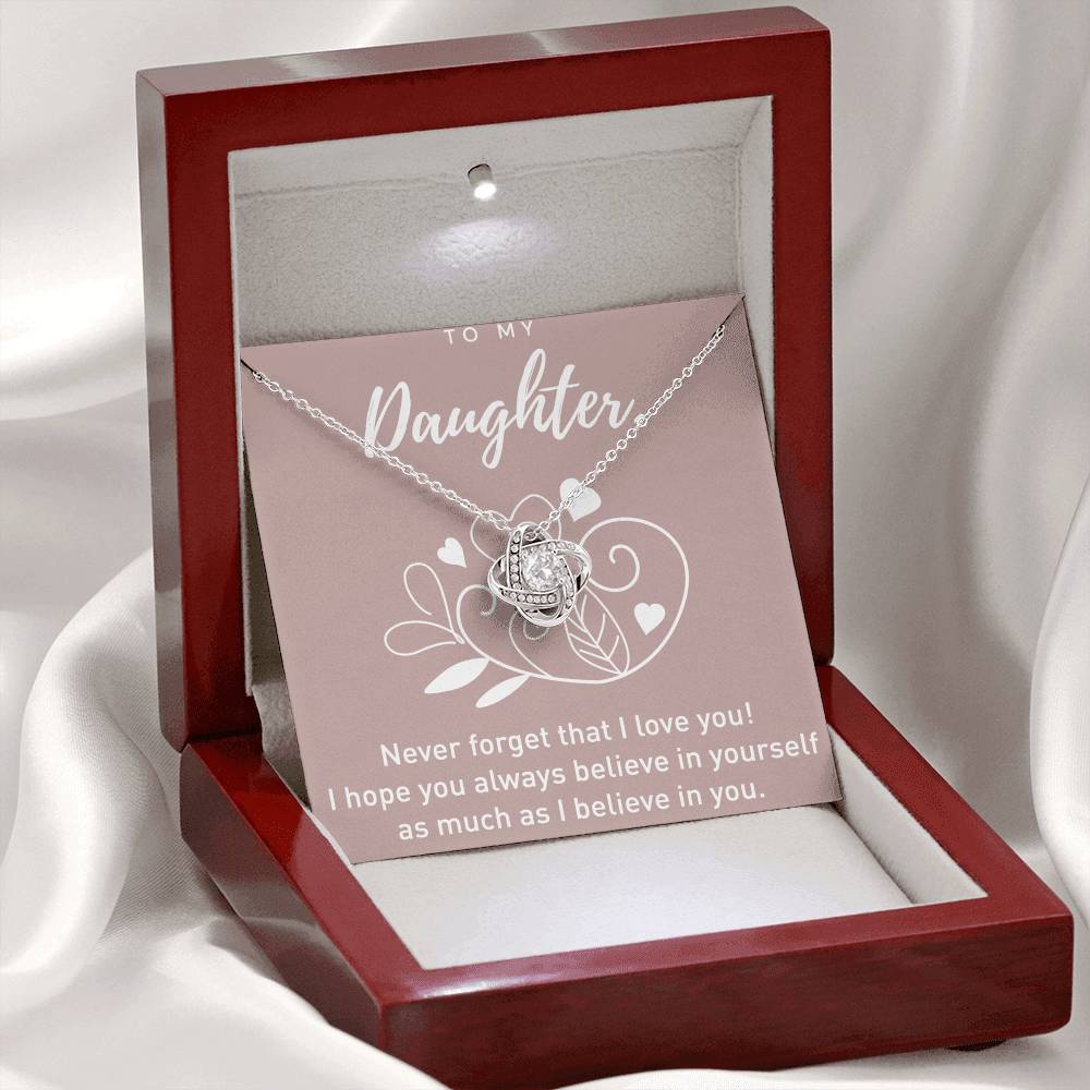 To My Daughter Gift Necklace From Dad, Never Forget That I Love You I Hope You Believe in Yourself Pendant, Daughter Pendant Necklaces, Father Daughter From Dad On Birthday, Christmas, Anniversary