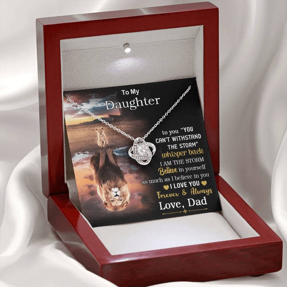 To My Beautiful Daughter Love Knot Necklace From Dad Necklace For Lion Daughters Necklaces With Love Knot Daughter Love Mother Gift A Necklaces Beautiful Jewelry Gift For Girls Little Girl Necklace