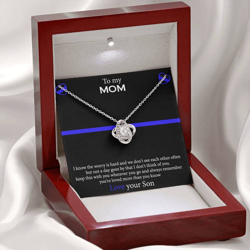 To My Mom Necklace From Son, Mothers Day Necklace Gift For First Mothers Day, Love Your Son Love Knot Necklace Gift For Mom, Best Friend Gifts For Mothers Day Things For Your Mom Jewelry Gift For Mom