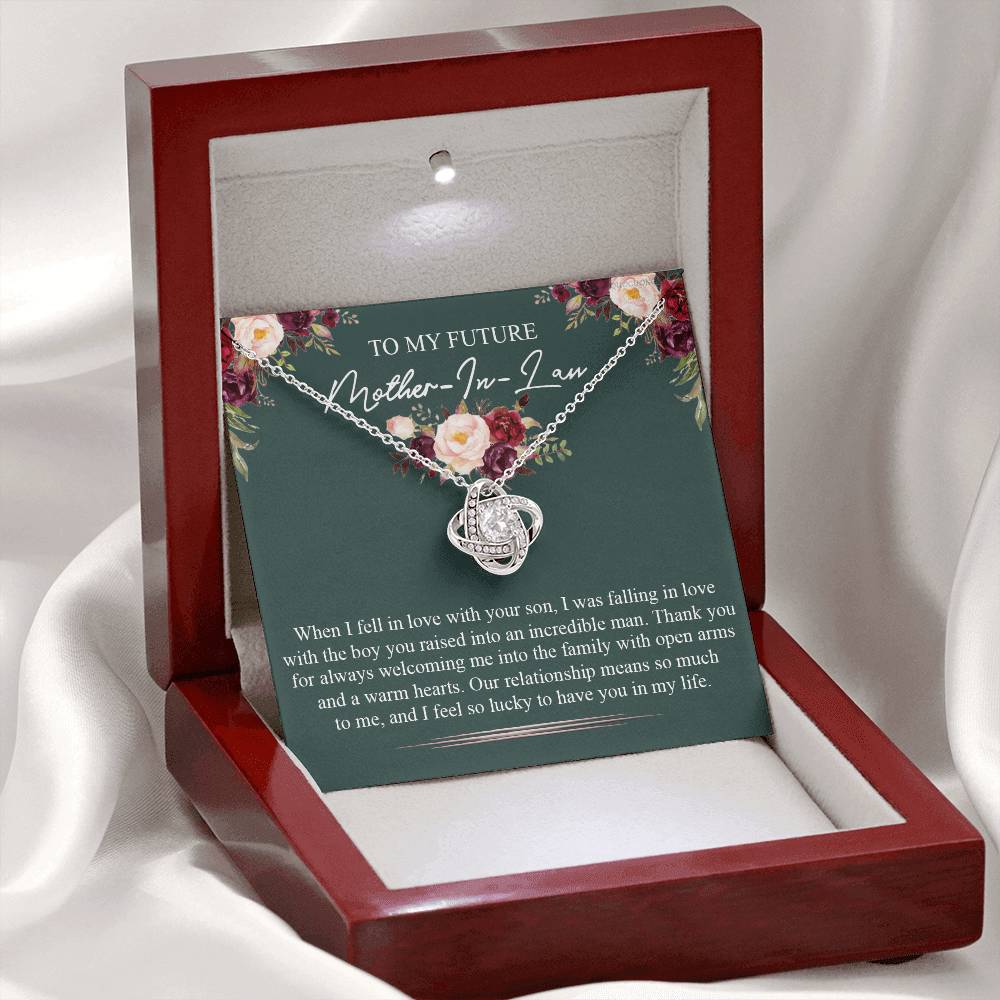 Future Mother In Law Necklace, To My Future Mother In Law Necklace From Son Mother In Law Love Knot Necklace Gift For Mother In Law From Son In Law Mother's Day Necklace Gift From Son In Law Jewelry
