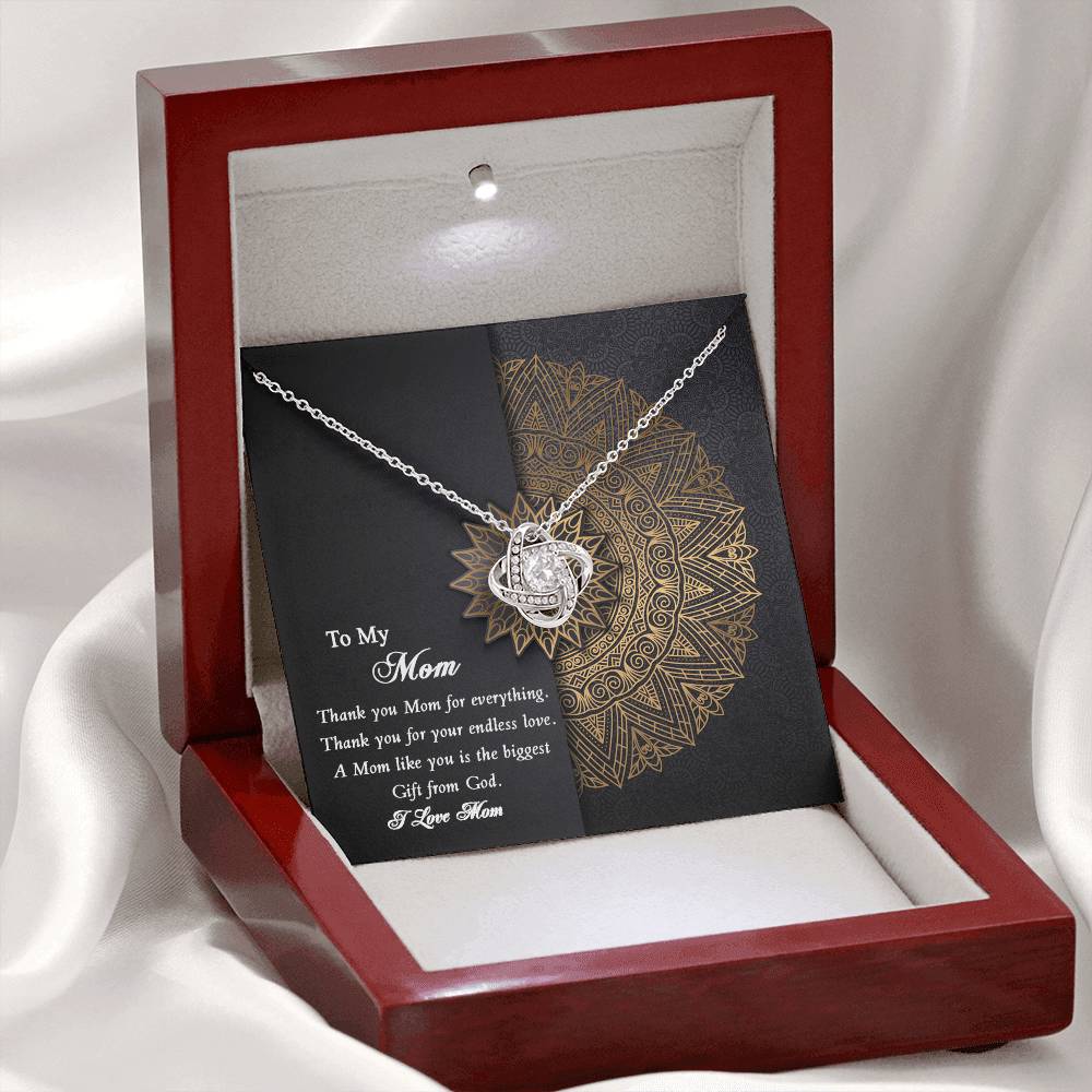 Thank you Mom Necklace from Daughter Gift for Mother's Birthday Xmas Present