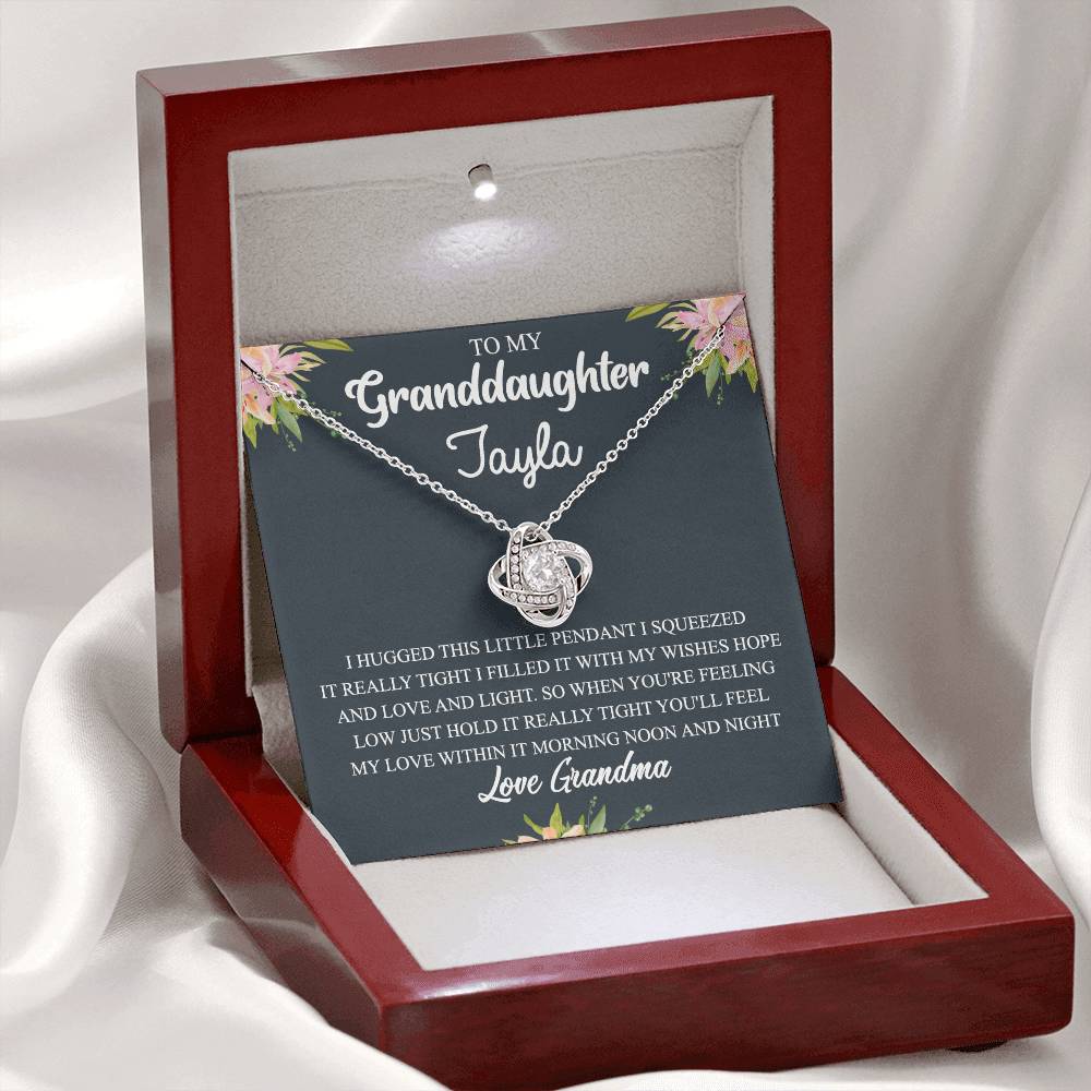 Personalized Gift Necklace For Granddaughter - To My Granddaughter Love Knot Necklace Gift From Grandma To Granddaughter On Birthday Gift Graduation Gift, Christmas Necklace This Little Pendant