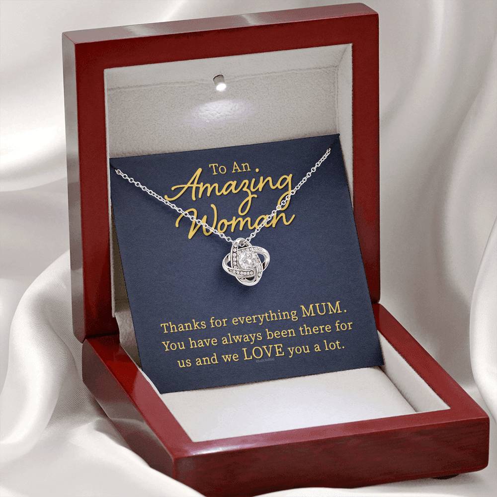 Thank You Mom For Everything Necklace, Happy Mother And Daughter Gift Necklace, To My Mom Necklace From Daughter, Thank You Card Gift For Woman On Mother's Day, Anniversary Necklace Gift For Her
