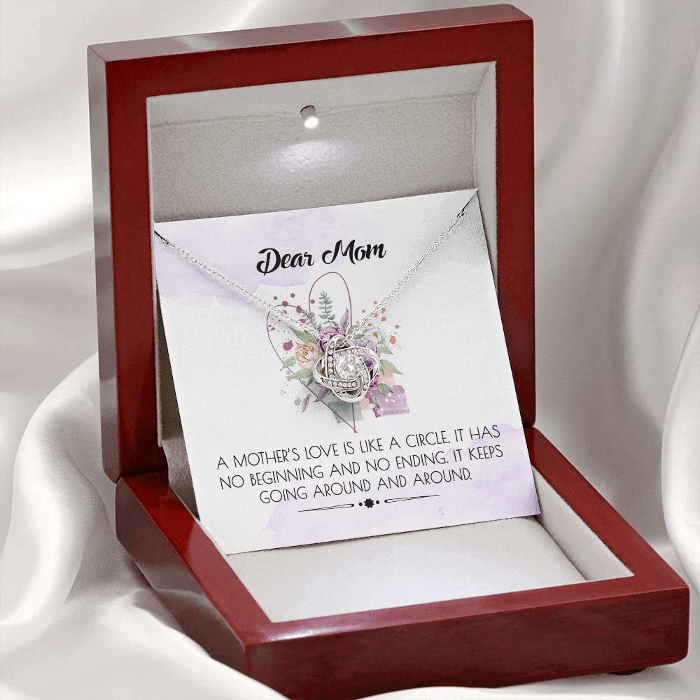 Dear Mom Gift Necklace, To My Mom Necklace, Daughter And Mother Love Knot Pendant Gift For Her, Bonus Mom Gift Necklace, Jewelry For Mom On Mothers Day, Anniversary, Birthday Gift Christmas
