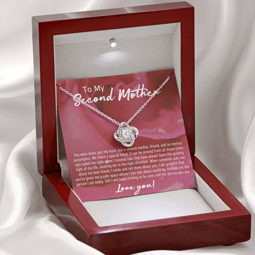 Second Mother Necklace, To My Second Mom Love Knot Necklace From Son, Second Mother Gift Necklace, Mother Pendant Gift Necklace From Daughter Or Son, Jewelry Gift For Women, Boyfriend's Mom Gift