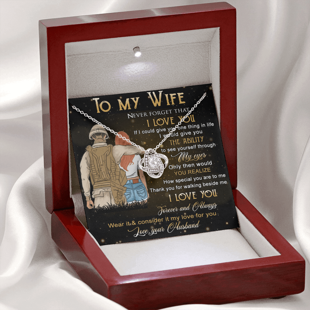 Soldier Necklace Husband To Wife - To My Wife Necklace Gift From Husband On Anniversary, Army Gift Necklace, Military Gift For Wife, Never Forget Necklace Gift For Wife, Jewelry Gift For Women