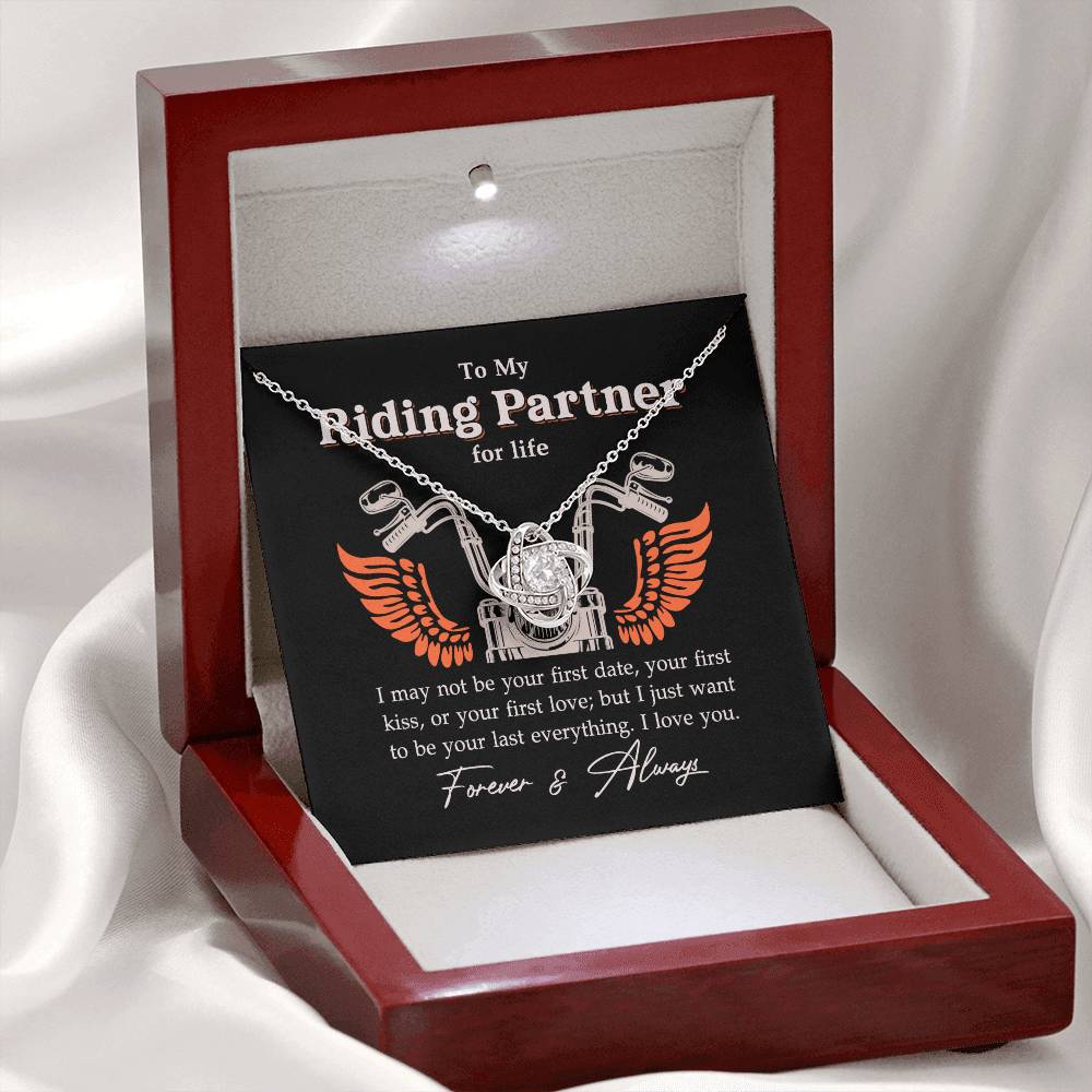 To My Riding Partner Necklace From Husband, Boyfriend Gift For Riding Partner Necklace Biker Woman Birthday Gift Anniversar Necklace for Her Romantic Girlfriend Gift Necklace Includes Message