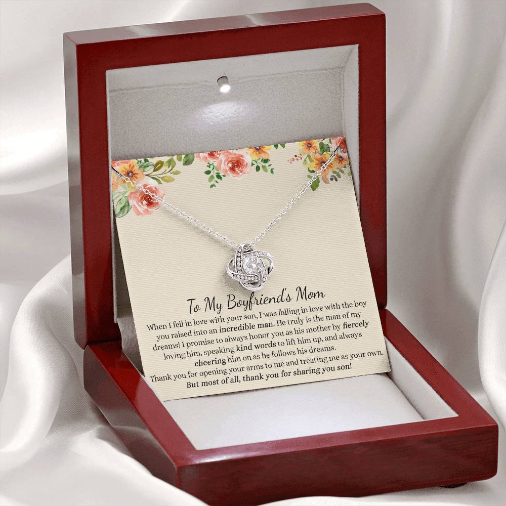 To My Boyfriend's Mom Necklace From Girlfriends Mom, Presents for Mom Necklace for Women, Boyfriends Mom Necklace Gift On Birthday Gift, Christmas, Anniversary, Mother's Day Necklace Gift for Bf Mom