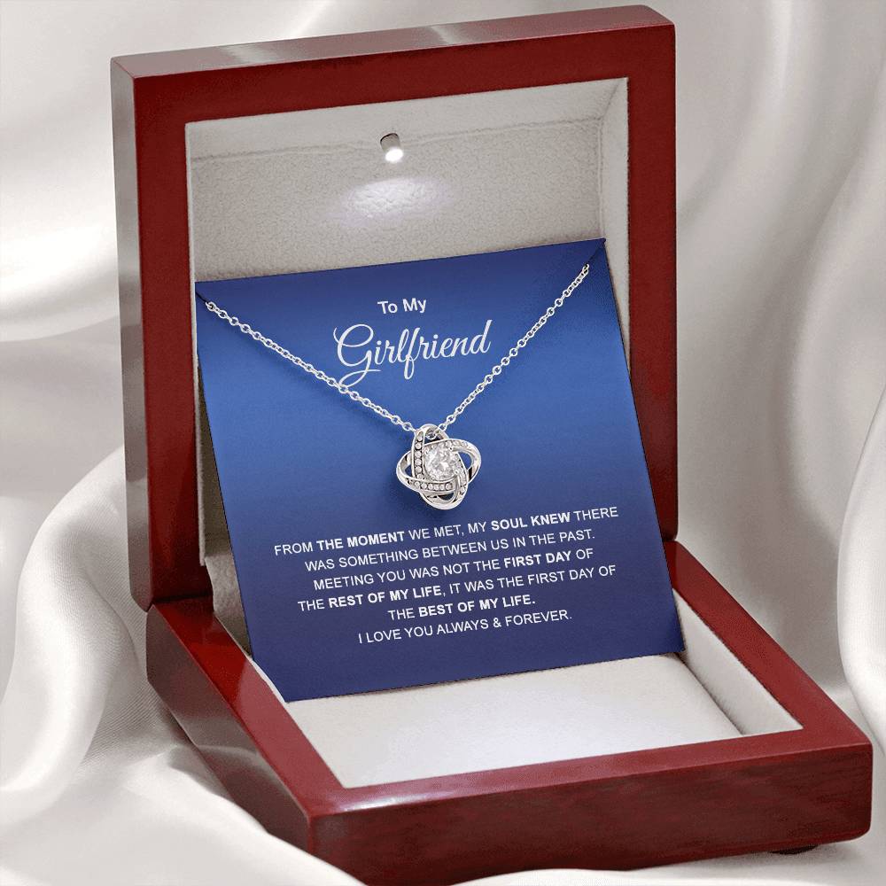 To My Girlfriend Necklace, Valentines Soulmate Gifts, Love Knot Necklace From Boyfriend, Husband, Girlfriend Gift Necklace - Jewelry Gift For Girls, Love Knot Pendant Gift For Girlfriend, Soulmate
