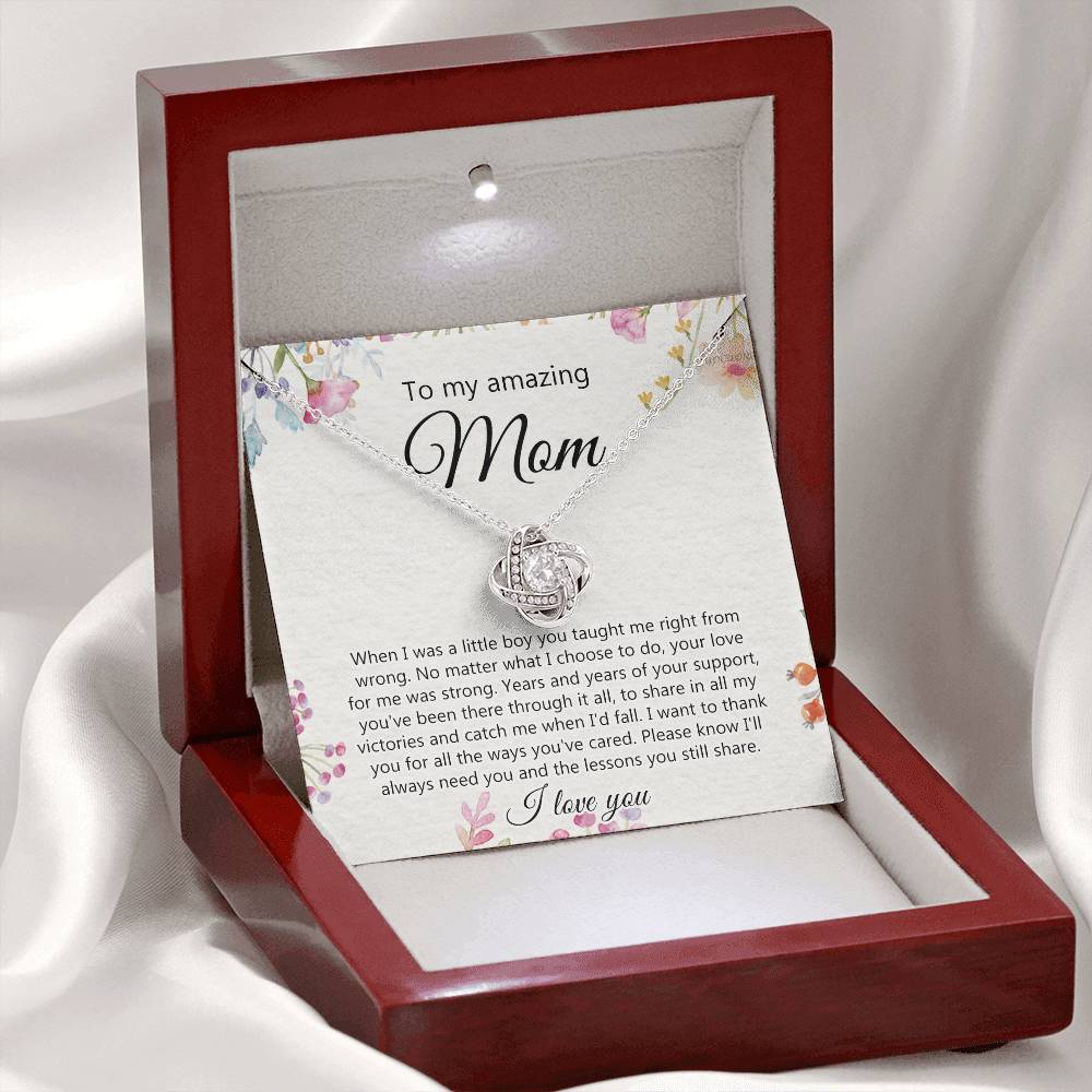 To My Amazing Mom Necklace From Daughter, Son Necklace Gift For Mom, Thank You Mom, Mother Necklace Gift On Mother's Day Birthday Gift, Anniversary, Mom Love Knot Necklace Jewelry Gift For Women