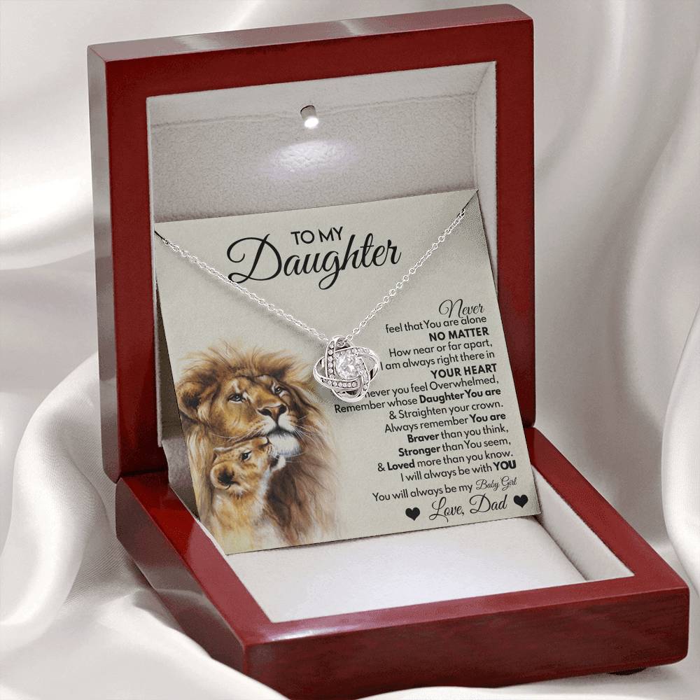 Daughter Gifts Necklace From Dad, To My Daughter Lion And Necklace Gift On Birthday Gift Graduation Gift for Daughter From Dad, Father Daughter Jewelry Gift For Girls, Little Girl Necklace