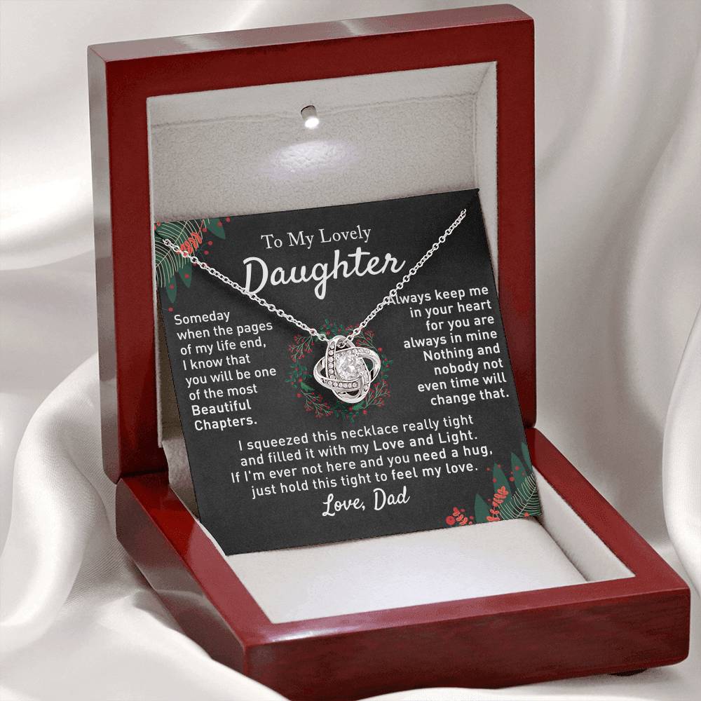 To My Beautiful Daughter Love Knot Necklace, Gift For From Mom, Necklace Daughters Necklaces Mom With Jewelry Women Mother A Necklaces Beautiful Daughter, Mother And Daughter Necklace Gift For Girl